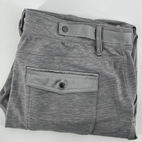 White House Black Market Pants - White House Black Market WKND The Straight Crop Gray Satin Trim Pants Size 12